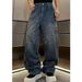 Men's Clothing High End Men's Rhinestone Studded Straight Leg Jeans Spring Collection Street Style Loose Wide Leg Pants Fashion_viptrois.com