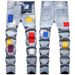 Men's trendy denim trousers fashionable jeans_viptrois.com