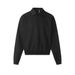 Loose Fit Versatile Solid Color Half Button Pullover Turn-Down Collar Sweatshirt Vibe Trendy American Style Spring_viptrois.com
