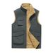 Men’S Fleece-Lined Work Vest – Multi-Pocket Utility Vest With Stand Collar, Lightweight & Warm For Outdoor, Hiking, Casual Wear_viptrois.com