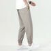 Men's Summer Thin Ice Silk New Style Jogger Sports Cropped Trendy Brand Cool Casual Long Pants_viptrois.com