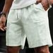 Men's Striped Drawstring Sweatpants Simple Five Point Casual Shorts Spring/Summer Collection_viptrois.com