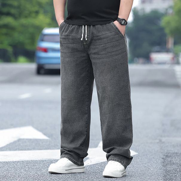 Men's Plus Size Relaxed Fit Straight Leg Jeans - High Waist Stretchy Comfort For Big & Tall Gentlemen (XL-8XL, Multiple Colors)_viptrois.com