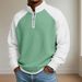 Men's Long-sleeved Polo Shirt Fashion Color Matching Printing Large Size Spring And Autumn Waffle_viptrois.com
