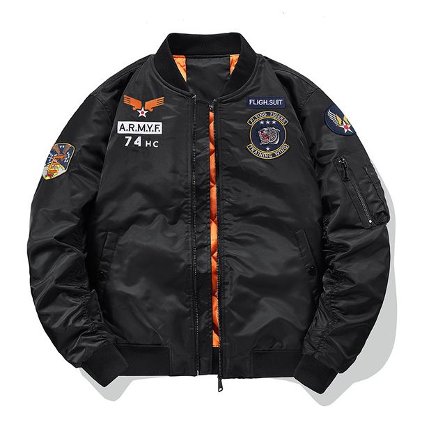 Men's Clothing pilot jacket men's autumn and winter brand casual embroidered baseball jacket plus cotton jacket top_viptrois.com