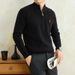 Autumn Winter New RL Pony Stand Collar Zipper Pullover Paul Sweater Men's Pure Cotton Embroidered Knitwear_viptrois.com