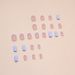 False Nails Simple Elegant Blue And White Love Nail Scrub Texture Nail Square Wear Nail_viptrois.com