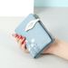 Wallet Card Cases Women's Short Creative Soft Leather Texture Small Wallet Multiple Card Slots Small Daisy Print Coin Purse_viptrois.com
