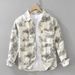 Men's Clothing Trendy Printed Long Sleeved Shirt Fashionable And Casual Versatile And Artistic Loose Tops_viptrois.com