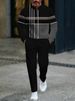European And American Men's Hoodie Two-piece Set 3D Digital Half Zipper Casual Versatile Sportswear Autumn And Winter Set_viptrois.com