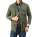 Men's Casual Workwear Jacket With Multiple Pockets, Stand Collar Water-Resistant & Durable, Relaxed Fit (Black/Khaki/Army Green/Gray) - Sizes M To 5XL_viptrois.com
