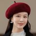 Wool For Women Autumn Versatile Artist Beret Woolen Winter Fashion Pumpkin Hat_viptrois.com