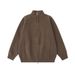 Pure Wushu Men's Clothing 25 Autumn Winter New Simple Versatile Solid Color Zipper Casual Sweater Melard Knitted Stand Collar_viptrois.com