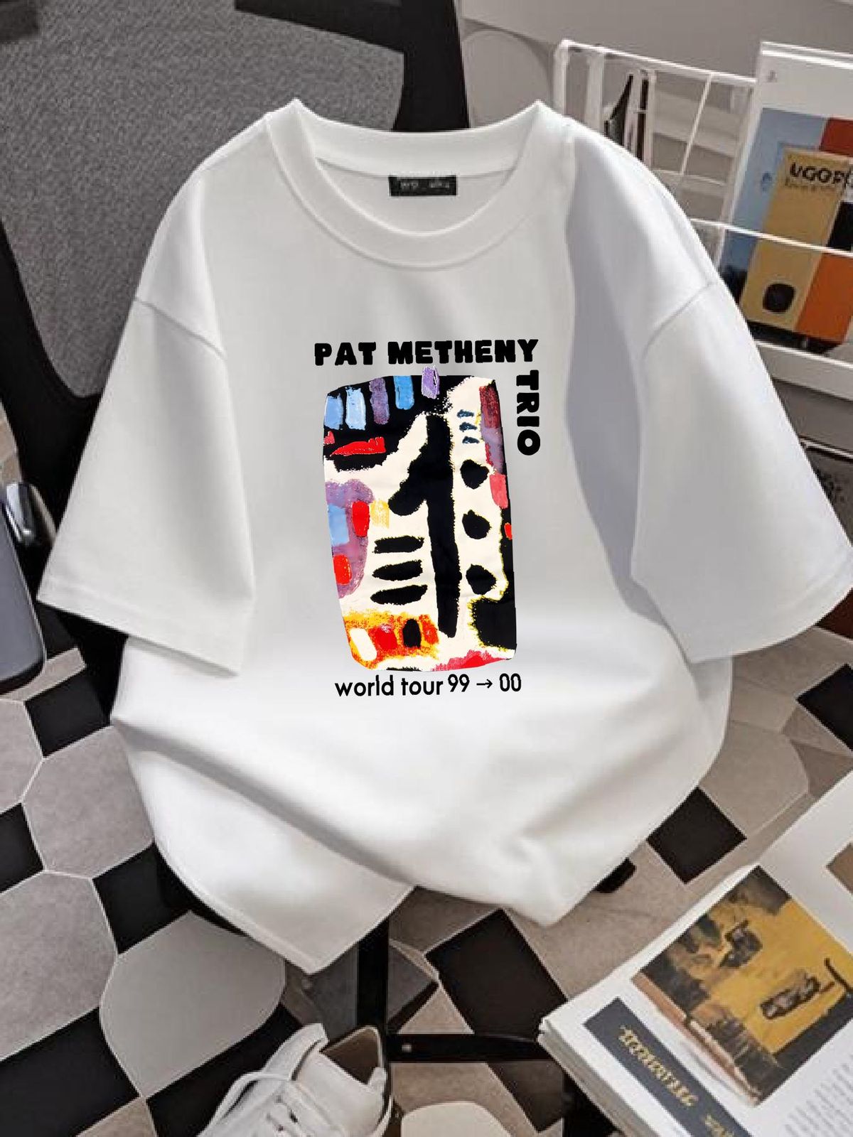 Vtg Pat Metheny World Tour Cotton Black Full Size Unisex Shirt A446 Fashion Designer Clothes Soft Comfortable Slightly Stylish Streetwear Casual_viptrois.com