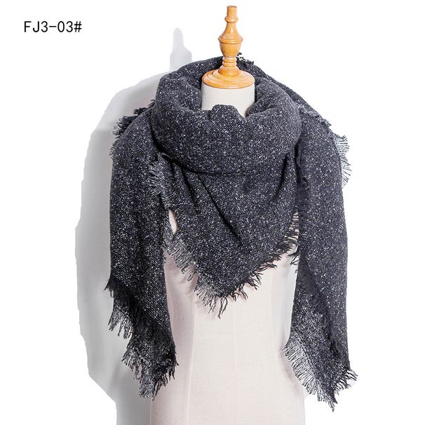 Unisex Thickened shawl for women with pimples and flowers pure black square scarf_viptrois.com