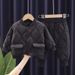Baby clothing boy's autumn and winter cotton-padded suit foreign style baby winter lightweight cotton-padded suit two-piece baby clothes tide_viptrois.com