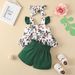 Babies' clothes summer girls' suits infants and young children flying sleeve tops shorts three-piece set baby leaves sleeveless shoulder strap suit_viptrois.com