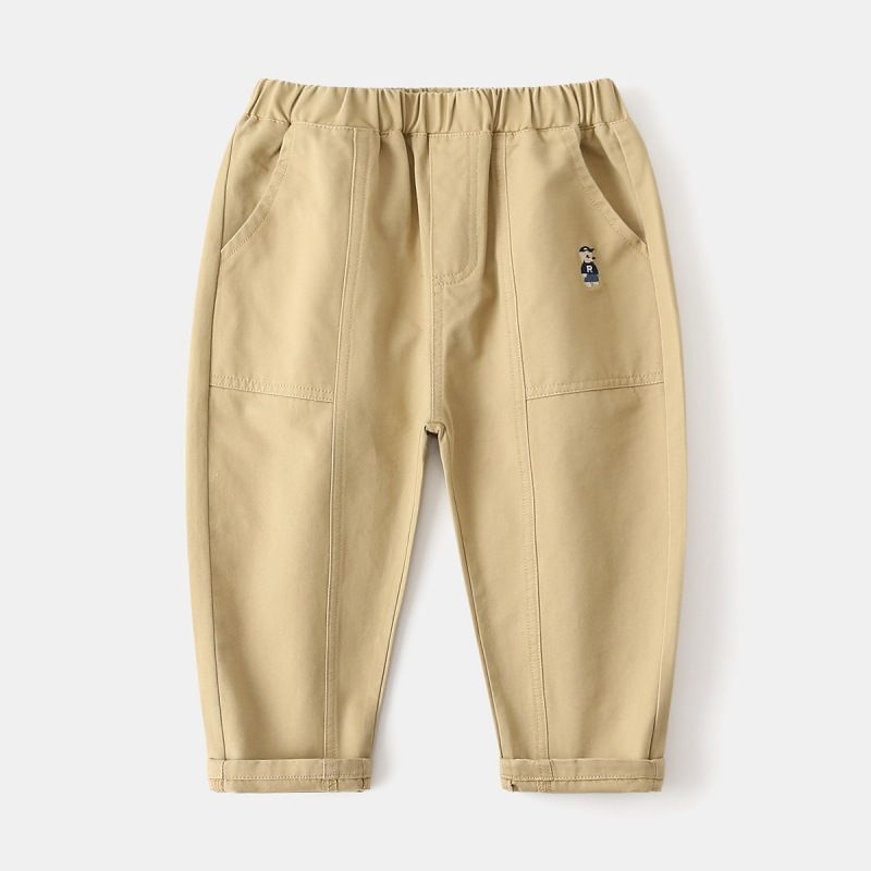 Children's Pants Wholesale New Boys' Casual Trousers Korean Style Baby Embroidered Pants One Piece Trendy_viptrois.com