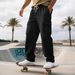Men's Workwear Cargo Pants – Multi-Pocket Straight-Leg Drawstring Trousers (S-XXXL, Stretch Polyester, Wrinkle-Free)_viptrois.com