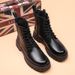 Martin Boots Men's Low-top Retro Style Leather Thick-soled Heightening Locomotive Tooling Short Boots_viptrois.com
