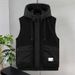 Men's Fleece Hooded Vest Winter Warm Workwear Casual Jacket With Pockets - Black, Brown, Green Trendy Fashion_viptrois.com