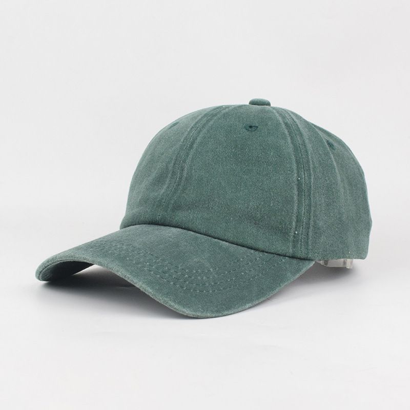 Washed Baseball Soft Top Solid Color Curved Brim Duckbill Cap Vintage Denim Sun Hat_viptrois.com