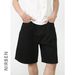 Nirben Denim Men's Summer Clean Fit Straight Leg Denim Shorts Loose Wide Leg Pants Five Point Trendy_viptrois.com