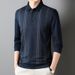 Nordmann Cross-Border Foreign Trade Dad's Outfit Striped Turn-Down Collar Long Sleeve T-Shirt Polo Spring And Autumn Middle-Aged_viptrois.com