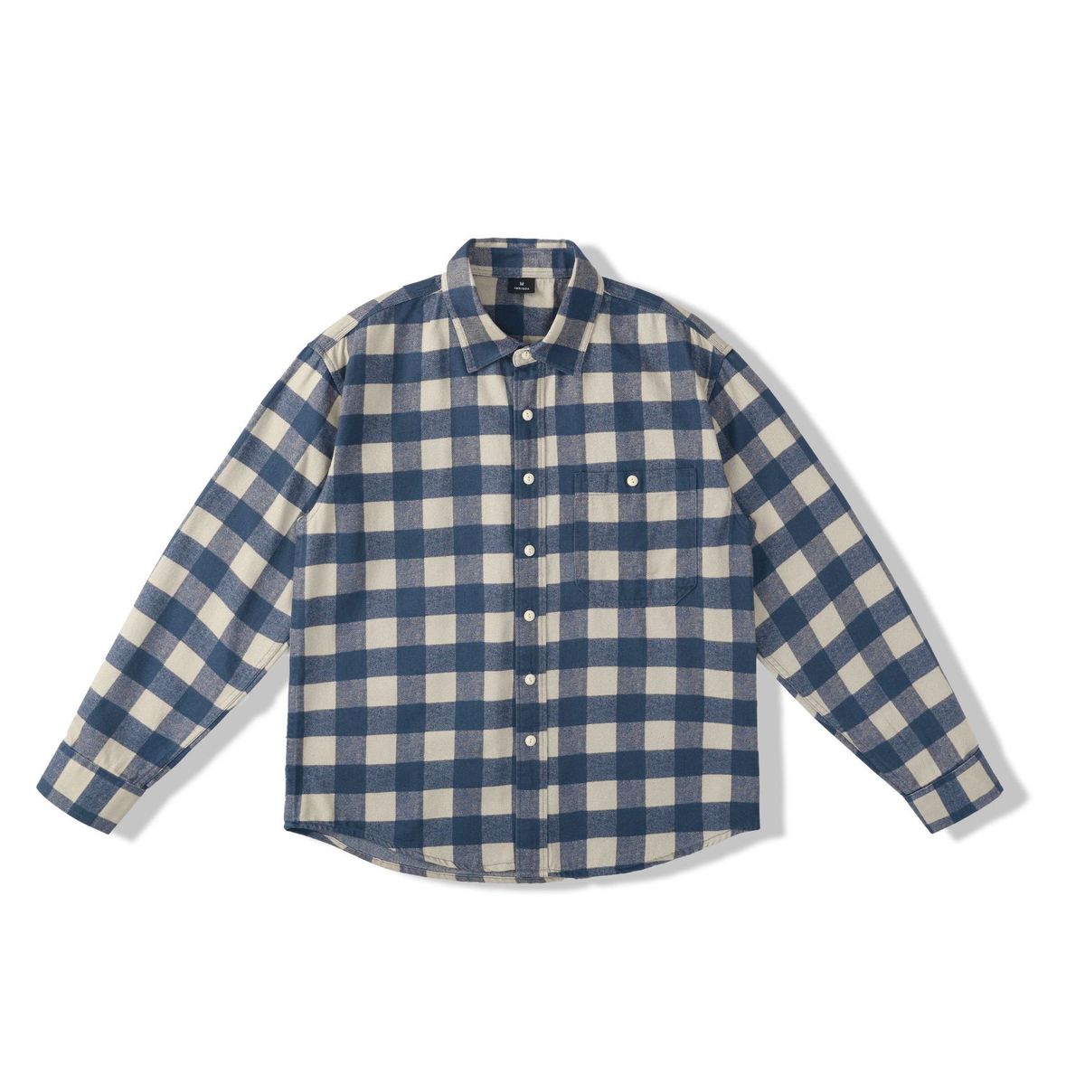 Men's Vintage Yarn-Dyed Shirt Jacket – Oversized Casual Outerwear In Washed Blue (M-4XL)_viptrois.com