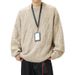 Pure Cross-Border Hot-Selling European Plus Size Cable Knit Crew Neck Men's Premium Lazy Autumn Winter Sweater Factory_viptrois.com