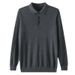 Pure Thin Spring And Autumn Fine Wool Knitted Base Sweater Men's T-Shirt Long Sleeve Polo Shirt_viptrois.com