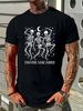 Danse Macabre French Dancing Skeletons Funny Halloween Goth T-Shirt Breathable Comfortable Stretched Graphic Versatile Women Top Graphic Tees Designer Clothes Unisex Female Women Soft Casual Top For Everyday Wear Slightly Fashion Streetwear Stylish_viptrois.com