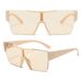 Men's Sunglasses Integrated Large Frame Sunglasses Uv400 Women's High End Anti Ultraviolet Fashion Square Frameless Sunglasses_viptrois.com
