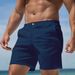 Men's Clothing Casual Shorts Stylish Cotton Blend Shorts Retro American Style Solid Color Comfortable Fit ( White, Gray, Light Gray, Red, Navy Blue)_viptrois.com