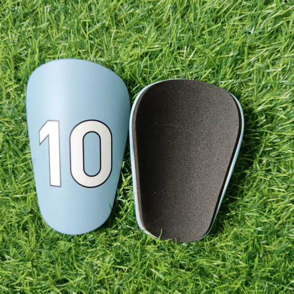 Adjustable Soccer Shin Guards With Player Number Designs (7,9,10,17) - Lightweight Plastic Leg Protection For Football, Basketball & Volleyball_viptrois.com