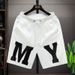 Men's Summer Style Letter Print Five Point Shorts Trendy Beachwear for Socially Conscious Young Kuaishou Internet Celebrities_viptrois.com