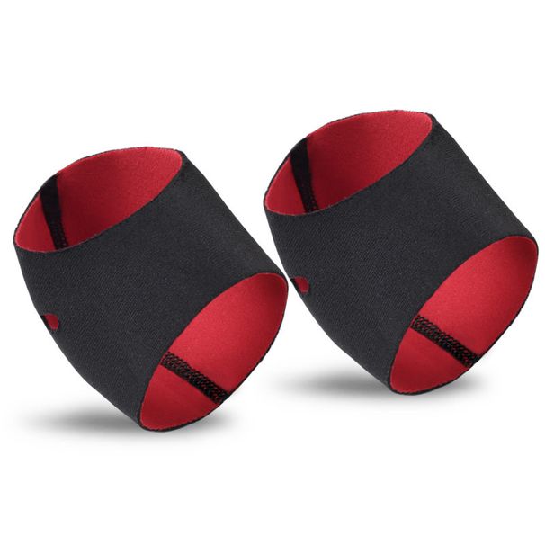 Breathable Heel Socks For Indoor & Outdoor Use - Anti-Slip Comfort Foot Protectors With Soft Cushioning (Black With Red Lining, One Size Fits All)_viptrois.com