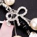 Version Pearl Ribbon Heart Keychain Bag Pendant Diamond Bow Creative Gift_viptrois.com