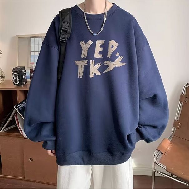 Autumn Style Interior Bottom Shirt Round Neck Sweatshirt Popular Long Sleeved Casual Top Coat_viptrois.com