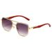 Retro Square Sunglasses - Wood Grain & Leopard Print, UV400 Protection, Double Bridge Design Fashion Trends Hot-selling_viptrois.com