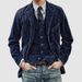CT Men's Corduroy British Style Suit Jacket With Vest For Spring And Autumn_viptrois.com