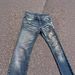 American High Street Retro Blue Printed Flared Jeans For Men, Slimming And Leg-lengthening, Trendy Brand Ins Pants_viptrois.com