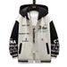 Cross-Border Plus Size Hooded Baseball Jacket For Men, Spring And Autumn Color-Block Jacket, Men's Letter Print Sports_viptrois.com