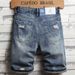 Men's Clothing Summer Vintage Ripped Short Jeans Streetwear Fashion Straight Slim Fit Denim Shorts_viptrois.com