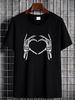 Skeleton Hands Heart Sign Retro Halloween Costume Women Girl T-Shirt Versatile T-Shirt For Women Casual Summer Stylish Graphic Women Top Graphic Tees Breathable Stretched Print Round Neck Short Sleeve Designer Clothes Streetwear Soft Casual Female_viptrois.com