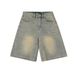 Men's Clothing Men's American Retro Washed Old Denim Shorts Men And Women Straight Loose Cleanfit Shorts_viptrois.com