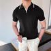 Men's Clothing Casual Lapel Polo Shirt For Men Summer Breathable Fashion Knitted Iron Free Short Sleeve_viptrois.com