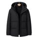 Men’s Short Puffer Jacket – 95% White Goose Down Fill, 650FP, Waterproof & Windproof For Extreme Cold (M-4XL, Hooded, Black)_viptrois.com