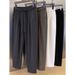 Men's Clothing Men Summer Trendy Brand Men's Ice Silk Straight Casual Pants Loose Skinny Wide Leg Pants Pleated Drape Trousers_viptrois.com