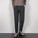 Men's Slim Fit Straight Leg Cropped Trousers High Quality Black Fleece Lined Suit Perfect for Autumn And Winter_viptrois.com